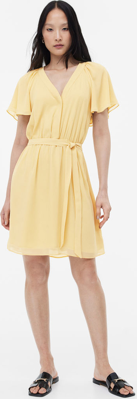 Sukienka H & M w stylu casual z krótkim rękawem z szyfonu