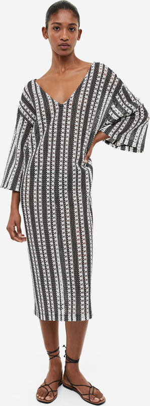 Sukienka H & M w stylu casual z żakardu z dekoltem w kształcie litery v