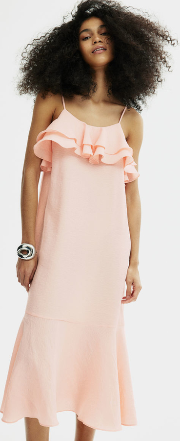 Sukienka H & M z dekoltem w karo na ramiączkach