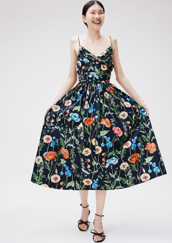 Sukienka H & M z dekoltem w kształcie litery v midi