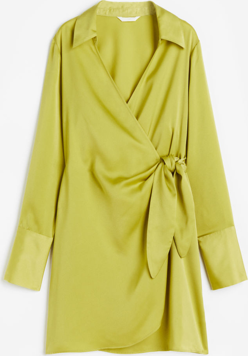 Sukienka H & M z dekoltem w kształcie litery v w stylu casual z satyny