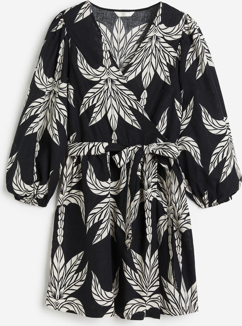 Sukienka H & M z dekoltem w kształcie litery v z bawełny w stylu casual