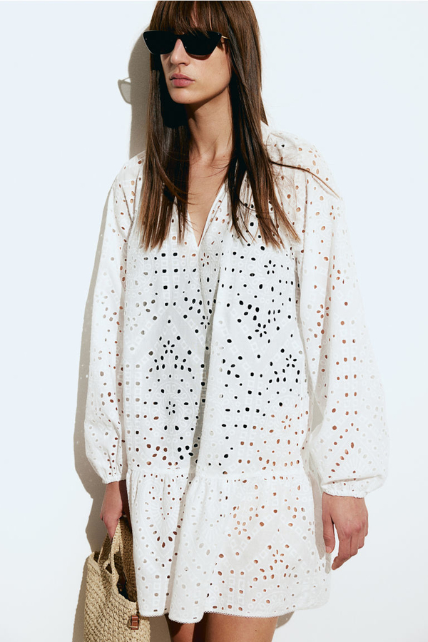 Sukienka H & M z dekoltem w kształcie litery v z tkaniny