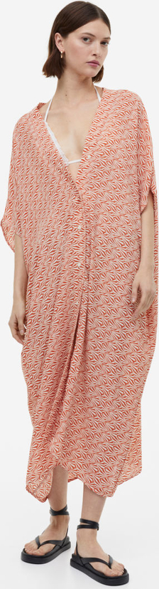 Sukienka H & M z długim rękawem maxi z tkaniny