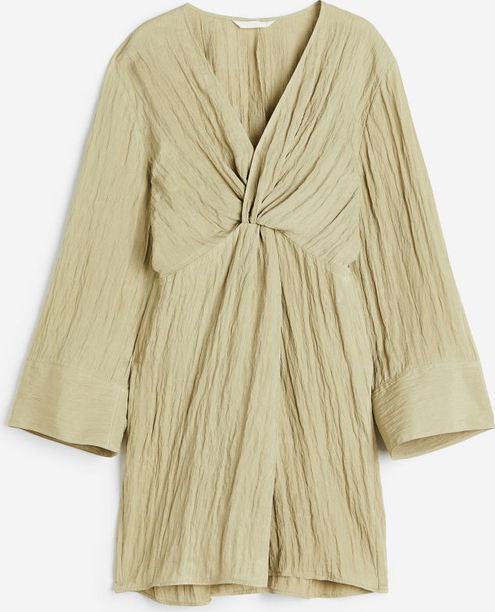 Sukienka H & M z długim rękawem mini z dekoltem w kształcie litery v