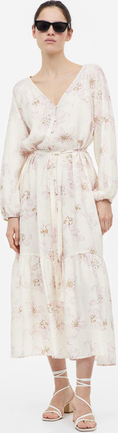 Sukienka H & M z długim rękawem z dekoltem w kształcie litery v w stylu casual