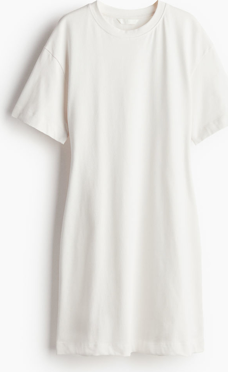 Sukienka H & M z krótkim rękawem z okrągłym dekoltem prosta