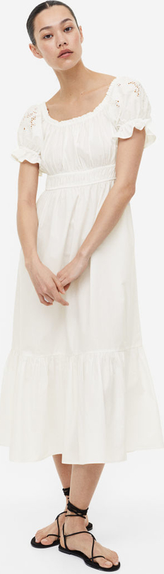 Sukienka H & M z odkrytymi ramionami z okrągłym dekoltem maxi