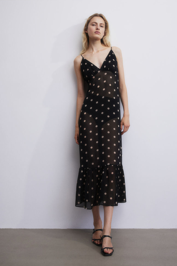 Sukienka H & M z szyfonu maxi na ramiączkach