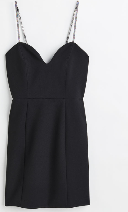 Sukienka H & M z tkaniny mini z dekoltem w kształcie litery v