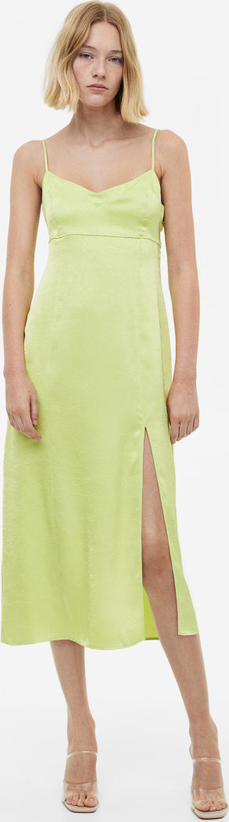 Sukienka H & M z tkaniny na ramiączkach z odkrytymi ramionami