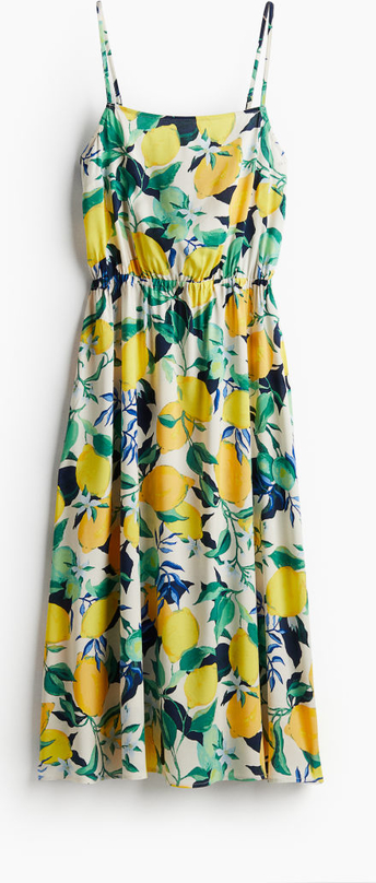 Sukienka H & M z tkaniny z dekoltem w kształcie litery v w stylu casual