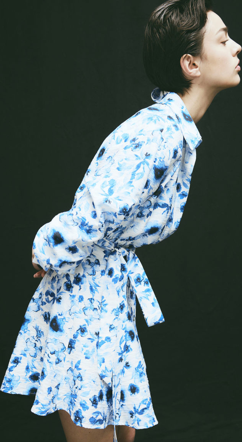 Sukienka H & M z tkaniny z długim rękawem w stylu casual