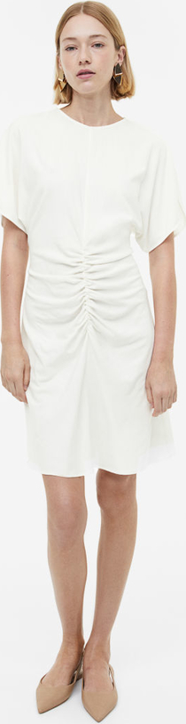 Sukienka H & M z tkaniny z okrągłym dekoltem