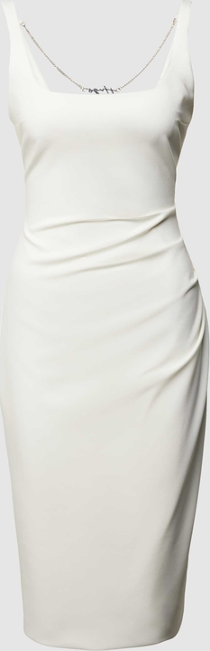 Sukienka Hugo Boss z dekoltem w kształcie litery v midi na ramiączkach