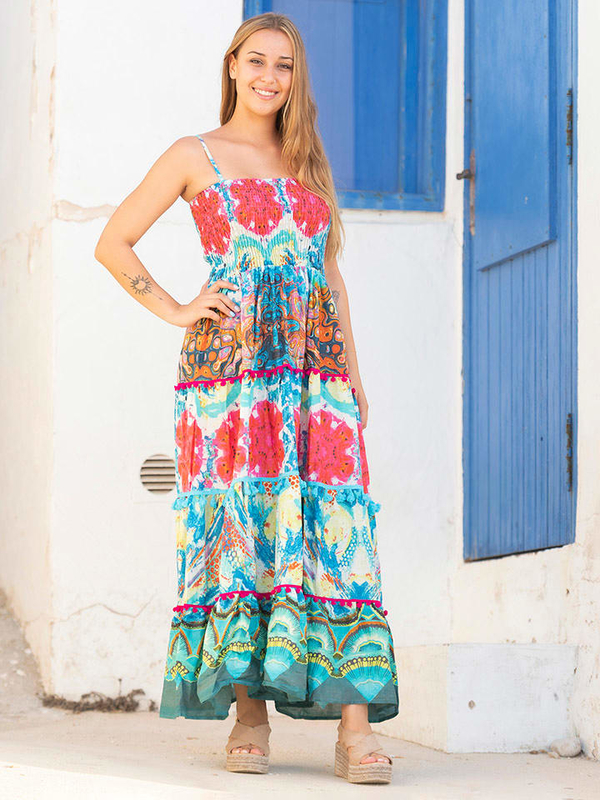Sukienka Isla Bonita By Sigris maxi rozkloszowana w stylu boho