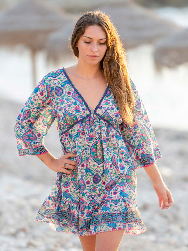 Sukienka Isla Bonita By Sigris mini z bawełny rozkloszowana