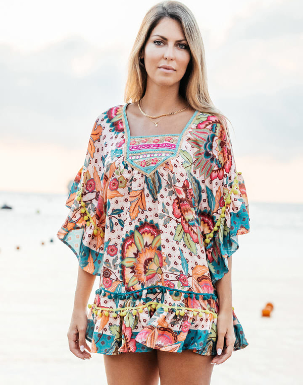 Sukienka Isla Bonita By Sigris w stylu casual rozkloszowana z długim rękawem