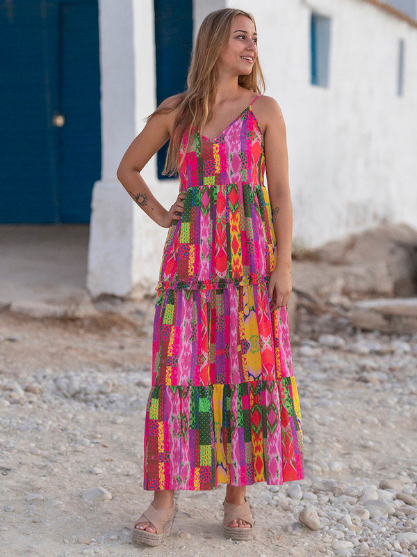 Sukienka Isla Bonita By Sigris z dekoltem w kształcie litery v w stylu boho rozkloszowana