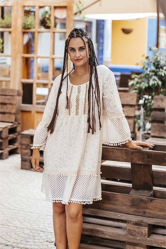 Sukienka Isla Bonita By Sigris z długim rękawem z bawełny