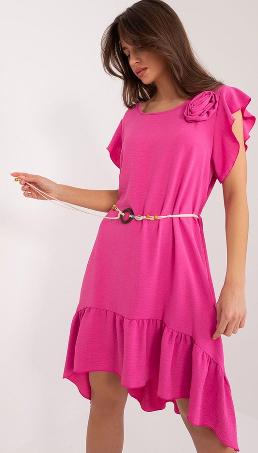 Sukienka ITALY MODA z asymetrycznym dekoltem mini asymetryczna