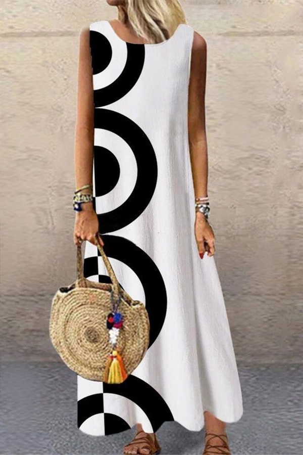 Sukienka IVET maxi na ramiączkach z okrągłym dekoltem