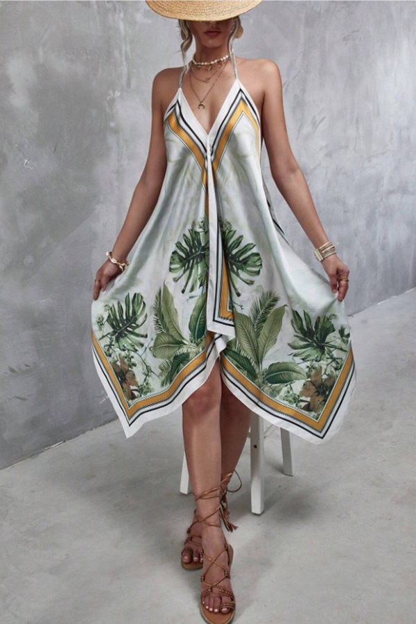 Sukienka IVET na ramiączkach z dekoltem w kształcie litery v w stylu casual