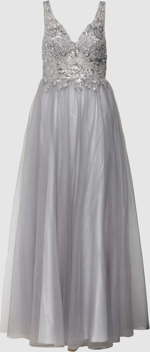 Sukienka Laona rozkloszowana z dekoltem w kształcie litery v maxi