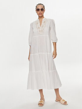 Sukienka Lola Casademunt By Maite midi w stylu casual z dekoltem w kształcie litery v