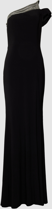 Sukienka Luxuar Fashion dopasowana maxi z dekoltem w kształcie litery v