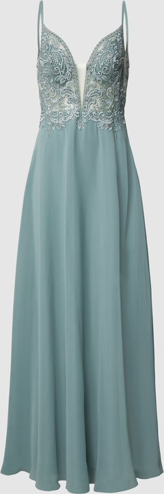Sukienka Luxuar Fashion rozkloszowana z szyfonu na ramiączkach