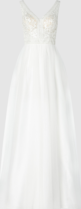 Sukienka Luxuar Fashion z dekoltem w kształcie litery v na ramiączkach maxi