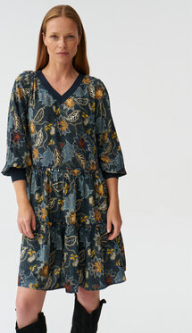 Sukienka MODIVO z dekoltem w kształcie litery v z długim rękawem mini