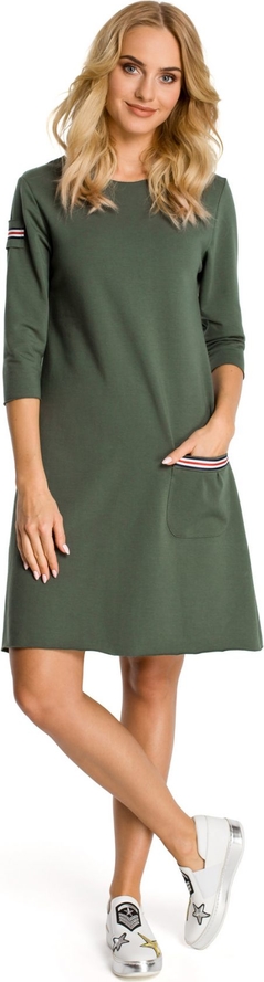 Sukienka MOE mini z bawełny z długim rękawem