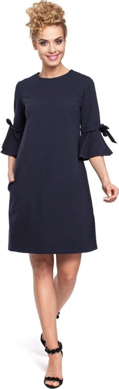 Sukienka MOE mini z okrągłym dekoltem trapezowa