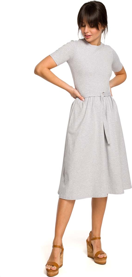 Sukienka MOE w stylu casual z krótkim rękawem midi