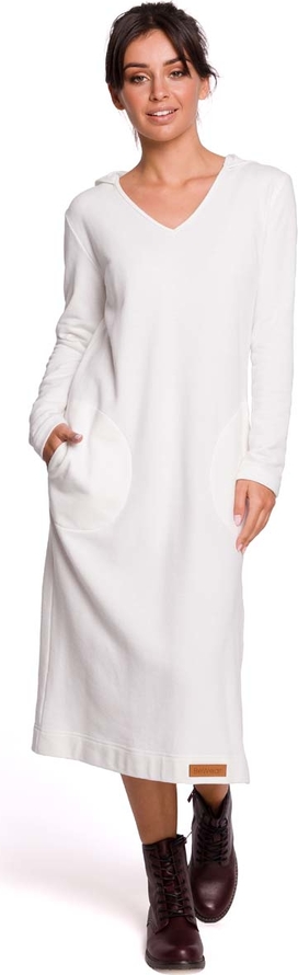 Sukienka MOE z długim rękawem z dekoltem w kształcie litery v maxi