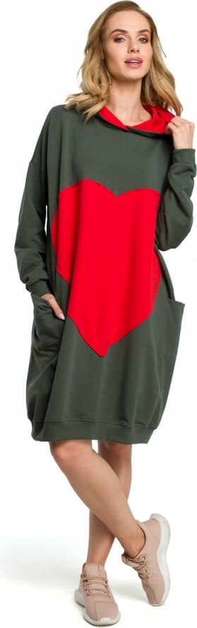 Sukienka MOE z długim rękawem z dekoltem w kształcie litery v w stylu casual