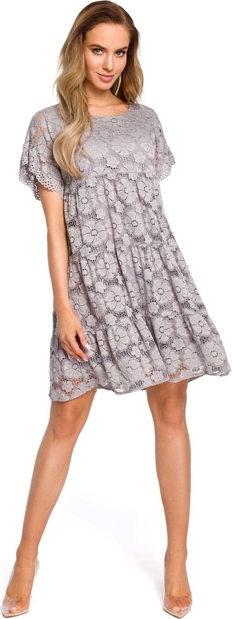 Sukienka MOE z okrągłym dekoltem mini w stylu casual