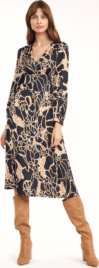 Sukienka Nife w stylu casual z dekoltem w kształcie litery v midi