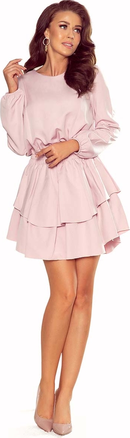 Sukienka NUMOCO mini z długim rękawem z okrągłym dekoltem