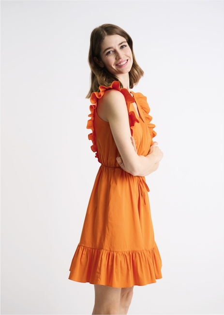 Sukienka Ochnik rozkloszowana z dekoltem w kształcie litery v bez rękawów