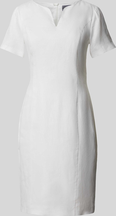 Sukienka Peek&Cloppenburg z lnu z dekoltem w kształcie litery v w stylu casual