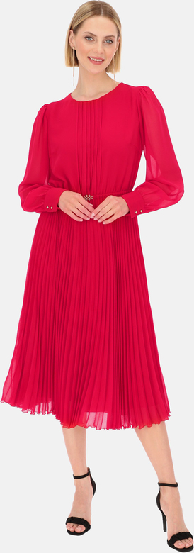 Sukienka POTIS & VERSO z długim rękawem z okrągłym dekoltem