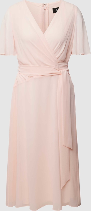 Sukienka Ralph Lauren midi z dekoltem w kształcie litery v z szyfonu