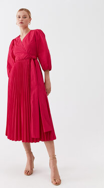 Sukienka Red Valentino z dekoltem w kształcie litery v z długim rękawem