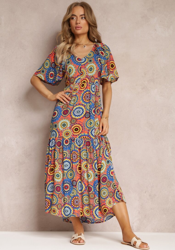Sukienka Renee maxi rozkloszowana z dekoltem w kształcie litery v