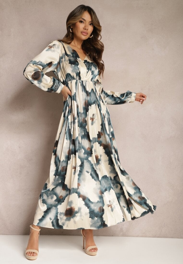 Sukienka Renee maxi rozkloszowana z dekoltem w kształcie litery v