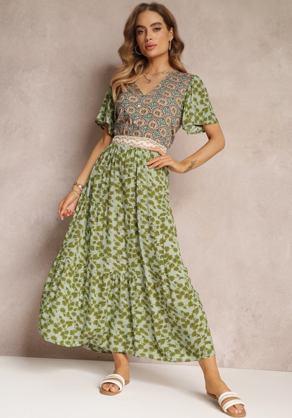 Sukienka Renee maxi w stylu casual z dekoltem w kształcie litery v