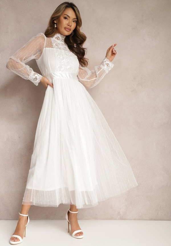 Sukienka Renee w stylu klasycznym maxi z dekoltem w kształcie litery v
